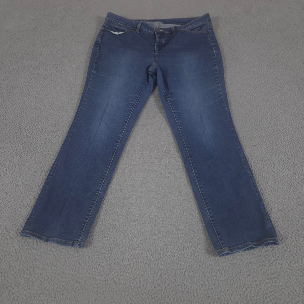 Talbots Jeans Womens 14 Blue Straight‎ Leg Stretch Denim Five Pocket Classic